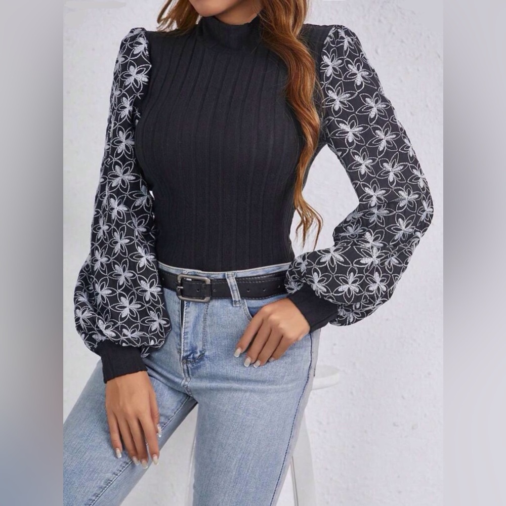 Black Blouse with Long Sleeves